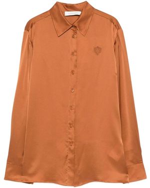 Zimmermann Besticktes Seidenhemd - Orange