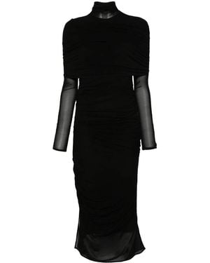 Mugler シャーリング ドレス - ブラック