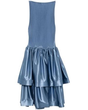 L'idée Elevate Pleated Tiered Maxi Dress - Blue