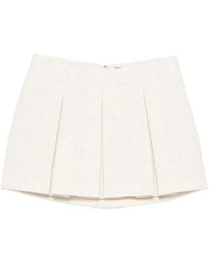WRSTBHVR Pleated Logo-Plaque Mini Skirt - White