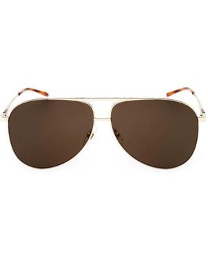 Gucci Pilot-Frame Sunglasses - Brown