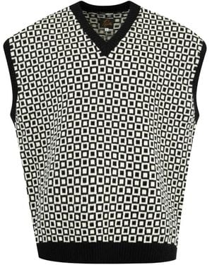 Needles Pattern Vest - Black