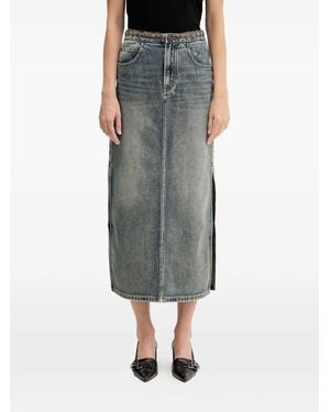 Miss Sixty Side Slit Denim Skirt - Grey
