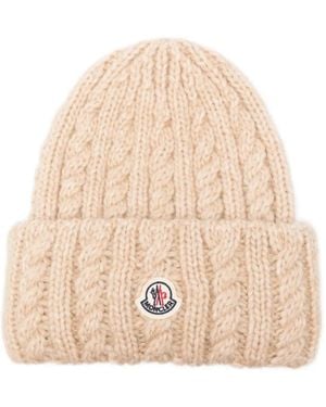 Moncler Beanie Mit Zopfmuster - Natur