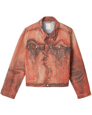 CAMPERLAB Veste En Jean À Motif Abstrait - Orange