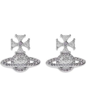 Vivienne Westwood Orb Cross Earrings - White