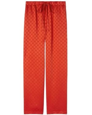 Gucci Gg Satin Pants - Red