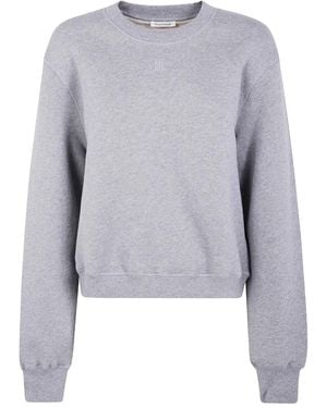 By Malene Birger Embroidered-Logo Crew-Neck Sweatshirt - Grey
