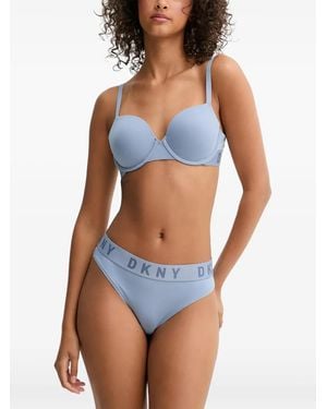 DKNY Logo-Tape Underwired Bra - Blue