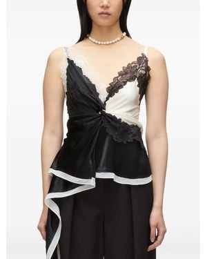 3.1 Phillip Lim Asymmetrisches Satintop - Schwarz
