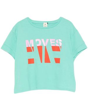 Elisabetta Franchi Graphic-Print Cropped T-Shirt - Blue
