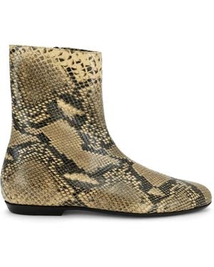 Dries Van Noten Leather Sock Boots - Green