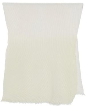 Issey Miyake Sciarpa Plissettata Sfilacciata - Bianco