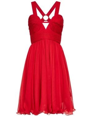 ERMANNO FIRENZE Ring-Detail V-Neck Dress - Red