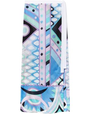 Emilio Pucci Falda cruzada con estampado Vivara - Azul