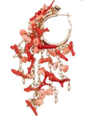 Rosantica Corals Hoop Earring - White