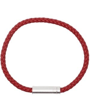 Le Gramme Braided Leather Bracelet - Red