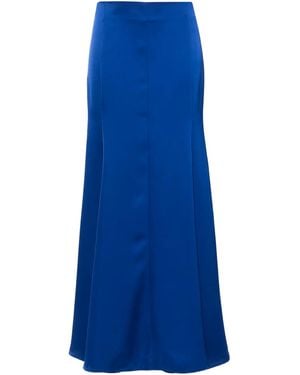 Philosophy Di Lorenzo Serafini Satin Maxi Flared Skirt - Blue