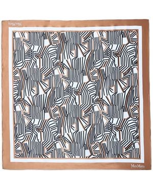Max Mara Sjaal Met Geometrische Print - Blauw