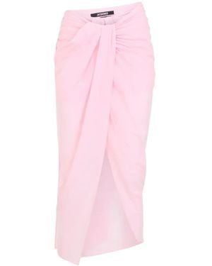 Jacquemus Le Jupe Paréo Draped Skirt - Pink