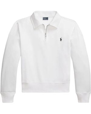 Polo Ralph Lauren Quarter-Zip Cotton Sweatshirt - White