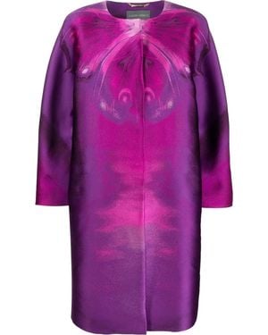 Alberta Ferretti Patterned Long-Sleeved Coat - Purple