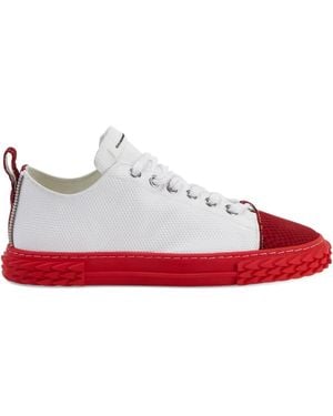 Giuseppe Zanotti Blabber Panelled Serrated-Sole Trainers - Red