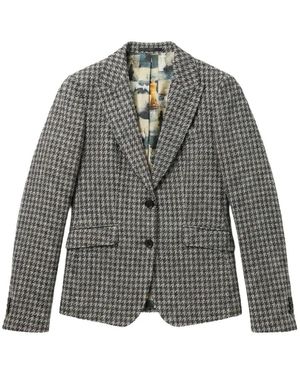 ABSEITS Houndstooth-Pattern Blazer - Gray