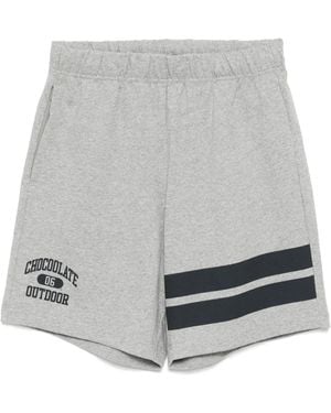 Chocoolate Striped Shorts - Grey