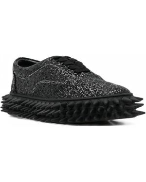 Doublet Glitter-Effect Spiked-Sole Trainers - Black
