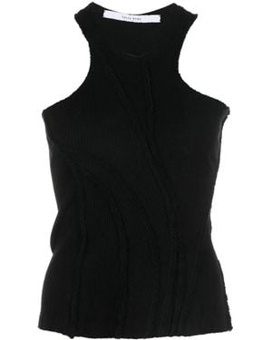 TALIA BYRE Rib-Knit Halterneck Tank Top - Black