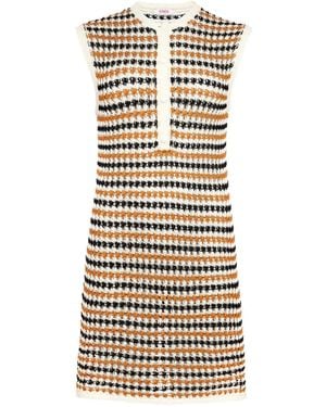 Eres Inedite Striped Knitted Dress - Metallic