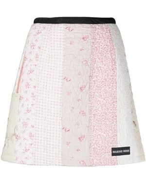 Marine Serre Patchwork A-Line Mini Skirt - Pink
