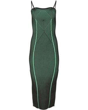 Fleur du Mal Ribbed-Knit Tube Dress - Green