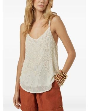 Scarlett Poppies Yara Beaded-Leaf Top - White