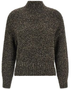 Agnona Bouclé High-Neck Jumper - Grey