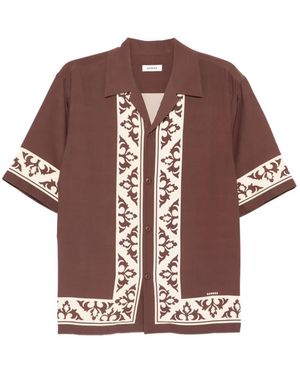 Sandro Contrast Print Loose-Fit Shirt - Pink