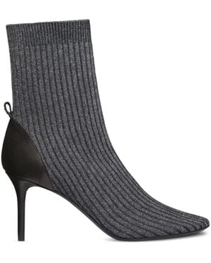 Courreges Ribbed-Knit Ankle Boots - Black
