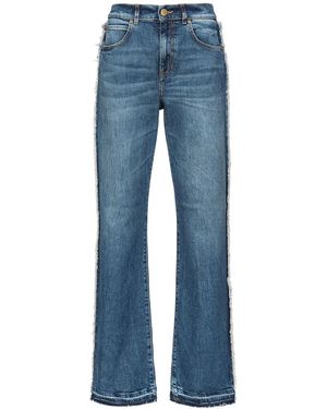 Pinko Wide-Leg Jeans With Cut-Out - Blue