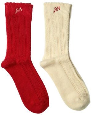 Damson Madder Llogo-Embroidered Socks Pack (Pack Of Two)