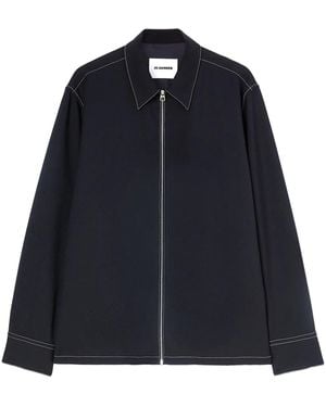 Jil Sander Zip-Up Shirt Jacket - Blue