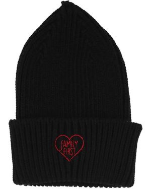FAMILY FIRST Logo-Detail Beanie Hat - Schwarz
