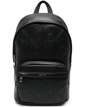 Calvin Klein Logo-Embossed Backpack - Black