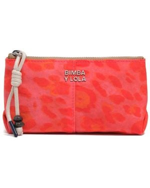 Bimba Y Lola Leopard-Print Zip-Up Wallet - Red