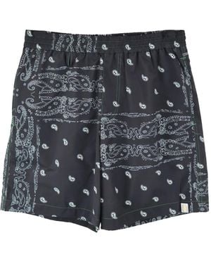 The World Is Yours Paisley-Print Drawstring Swim Shorts - Grey