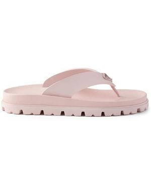 Prada Triangle Flat Sandals - Pink