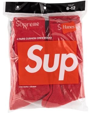 Supreme Sokken Met Geborduurd Logo - Rood