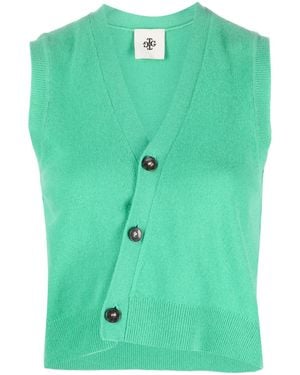 THE GARMENT Asymmetric V-Neck Knit Vest - Green