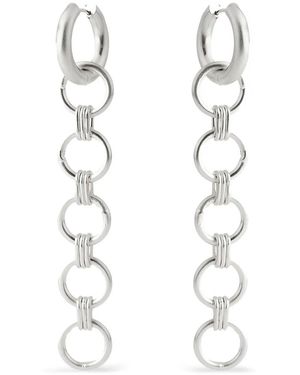 POISONED HEARTS Chain-Link Drop Earrings - White