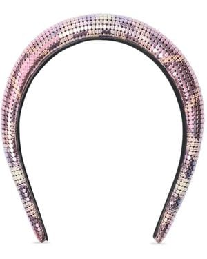 Burberry Serre-Tête En Résille À Carreaux - Metallic